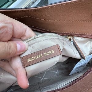 Charlotte Large Logo and Leather Top-Zip Tote Bag